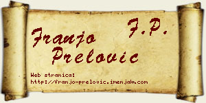 Franjo Prelović vizit kartica